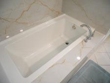 Soaker tub in the master bathroom